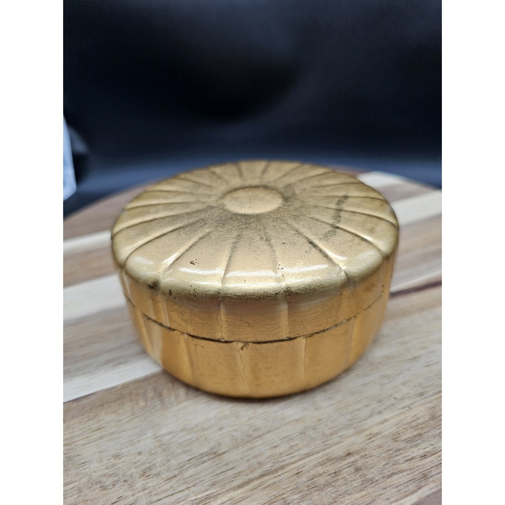 Vintage Otagiri Trinket Box/ Coaster Set Gold‎ Laquer